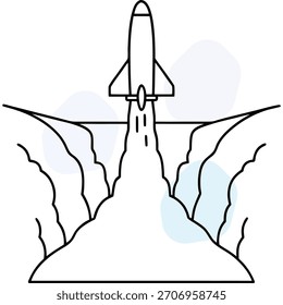 Lanzamiento de cohetes al espacio que representa el concepto de innovación y avance tecnológico
