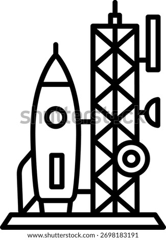 Rocket Launching Pad Outline Icon