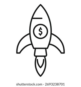 Rocket está sendo lançado, representando o conceito de crescimento financeiro e sucesso