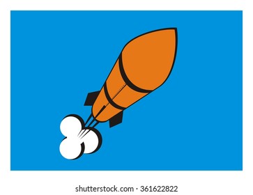 rocket launching simple illustration