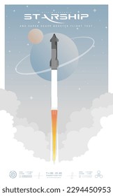 Rocket launching, spaceship and leaving earth planet modern vector posters with minimal color. Universe galaxy rocket, spaceman, shuttle and satellite, lunar rover and spacesuit, space travel explore