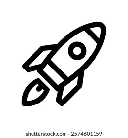 Rocket launching upward fast speed icon
