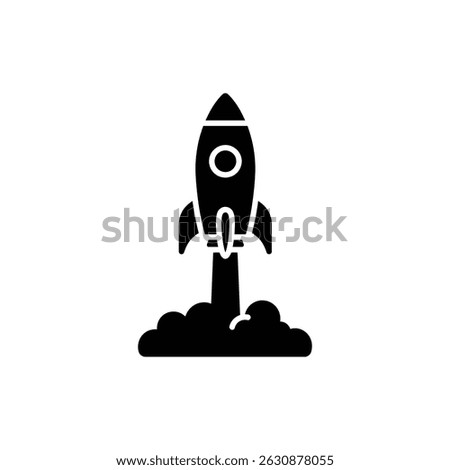 Rocket Launching Upwards from a Base Symbolizing Space Exploration