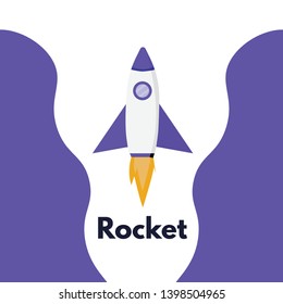Rocket Launching vector flat template