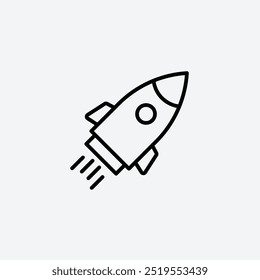 Vektorsymbol der Raketenabschusslinie. EPS 10