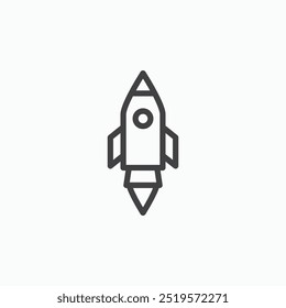 Rocket launchlinesimple icon in line style.