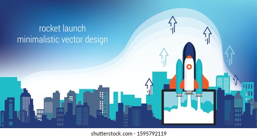 Rocket launch.Project start up and development process.Innovation product,creative idea.Management.