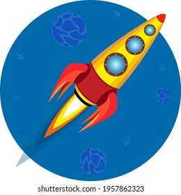 Rocket launch,ship icon vector, illustration concept of business product on a market