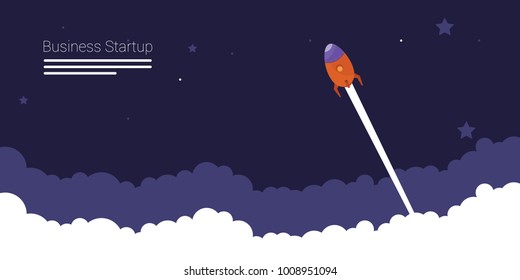 Rocket launch,ship. startup business