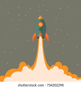 Rocket launch,ship,vector for business product.