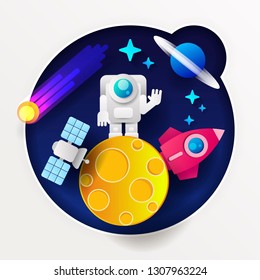 Rocket Launch,ship.vector, Illustration Concept Of Business Product On A Market.