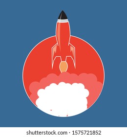 Rocket launch,ship.vector, illustration concept of business product on a market