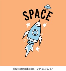 Lanzamiento de cohetes, ship.vector, concepto de ilustración de producto de negocios en un mercado.