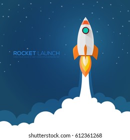 Запуск ракеты, ship.vector, иллюстрация концепции бизнес-продукта на рынке.
