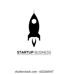 Rocket launch,ship,vector, illustration concept of business  launch product on a market.