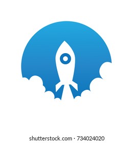 Rocket launch,ship.vector illustration concept of business launch product on a market.