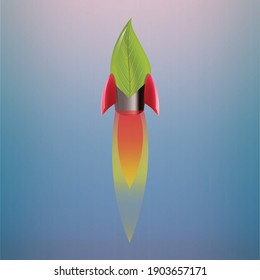 A rocket leaf blasting into space.  This leaf got away from the tree.