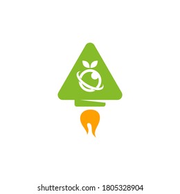 Rocket with leaf logo concept vector, Creative design template, Symbol