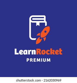 Rocket with learn logo design vector graphic symbol icon sign illustration creative idea