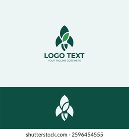 Rocket leave logo design template