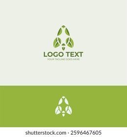 Rocket leave logo design template