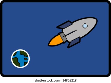 Rocket Leaving Earth