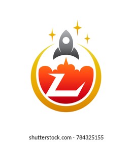 Rocket Letter L Initial Logo Template
