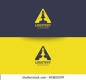 Rocket and Letter A logo
