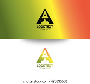 Rocket and Letter A logo