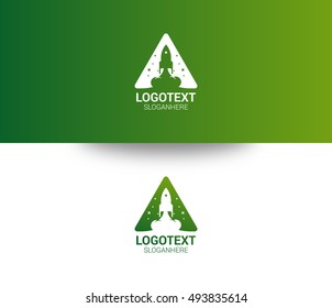 Rocket and Letter A logo