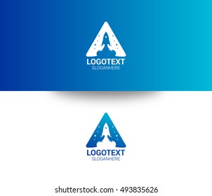 Rocket and Letter A logo