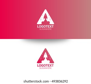 Rocket and Letter A logo