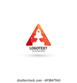 Rocket and Letter A logo