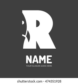 Rocket and letter R logo design. Vector concept icon.
