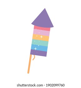 rocket with lgbtq pride colors vector illustration design