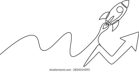 Rocket liftoff forming an upward arrow symbolizing immediate progress