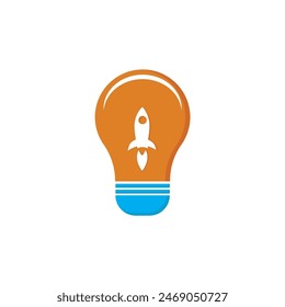 rocket light logo design vector illustration.