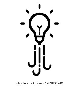 Rocket lightbulb Idea Flat Icon Isolated On White Background