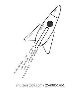 Rocket Line Art Illistration Vector