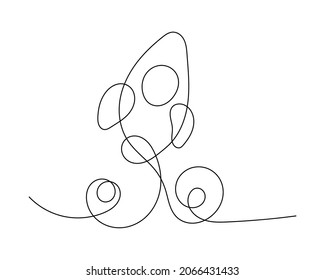 Rocket Line Art, Start-Innovation kreative Umriss Vektorgrafik. Ideal für mobile App, Webdesign, Banner etc.