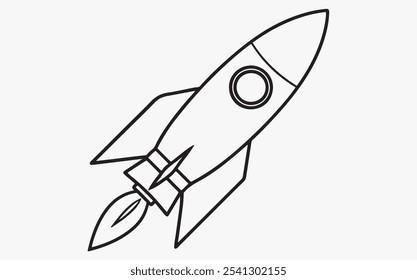 Rocket line art vector icon