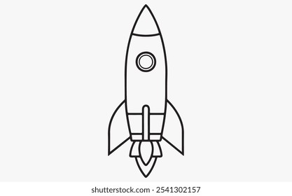 Rocket line art vector icon