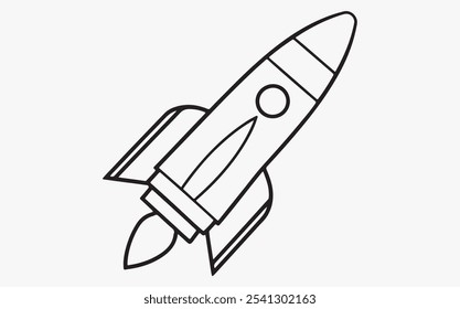 Rocket line art vector icon