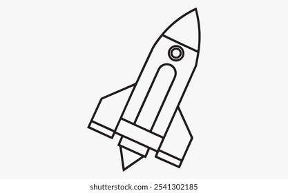 Rocket line art vector icon