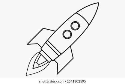 Rocket line art vector icon
