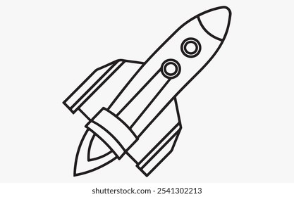Rocket line art vector icon
