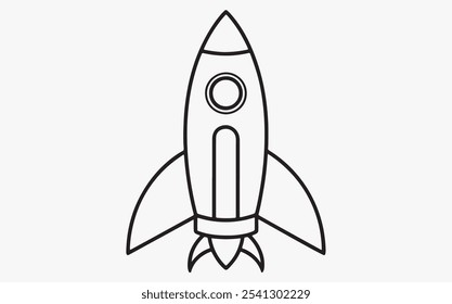 Rocket line art vector icon