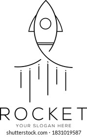 Vektorgrafik-Logo-Design der Raketenlinie 