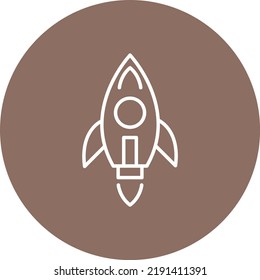Rocket line circle icon vector image. Can also be used for web apps, mobile apps and print media.