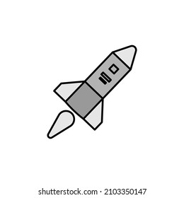 rocket line colored icon. Signs and symbols can be used for web, logo, mobile app, UI, UX on white background